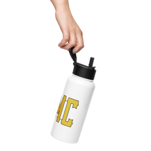 ILMC Stainless steel water bottle with a straw lid