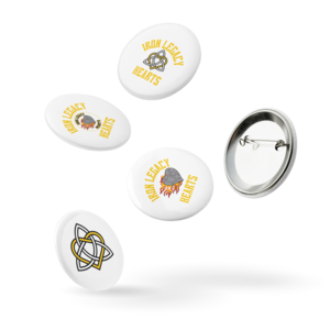 Set of hearts pin buttons